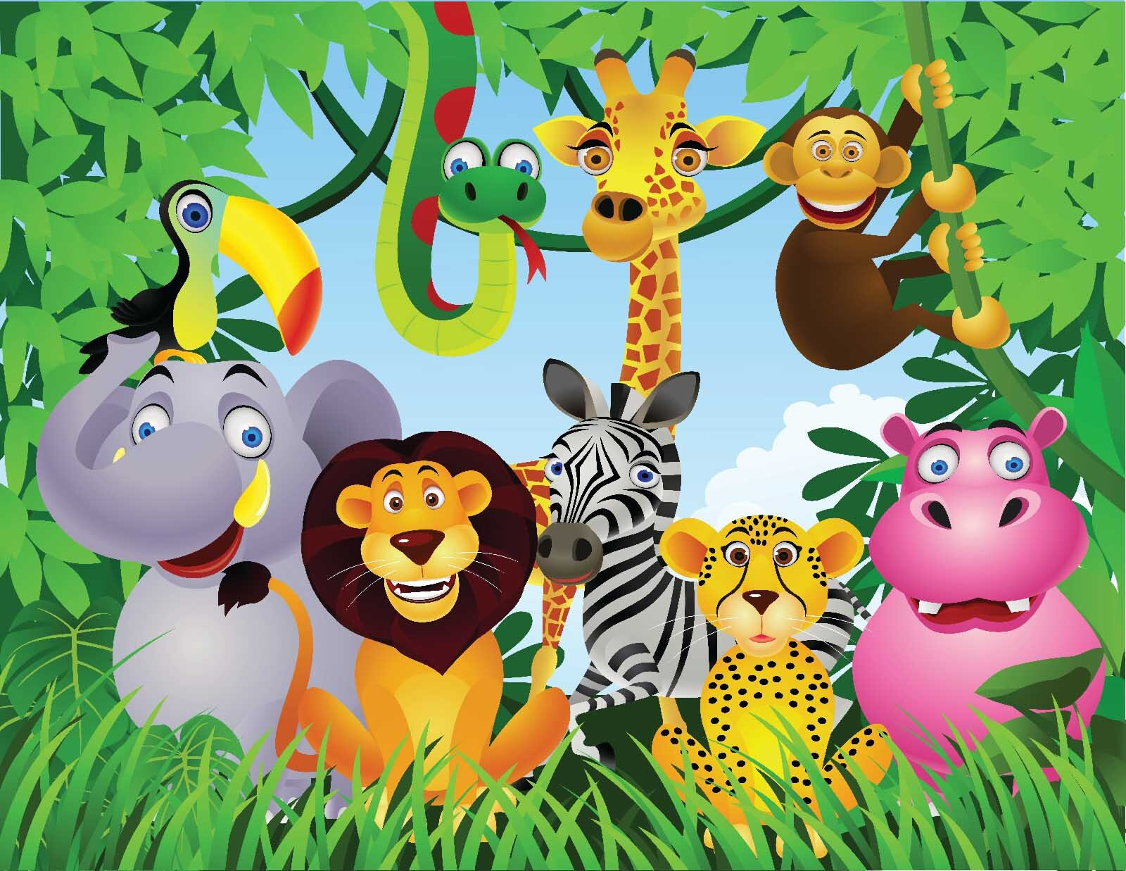 Állatok csoportja a dzsungelben u53685p - Állatok csoportja a dzsungelben - tegory