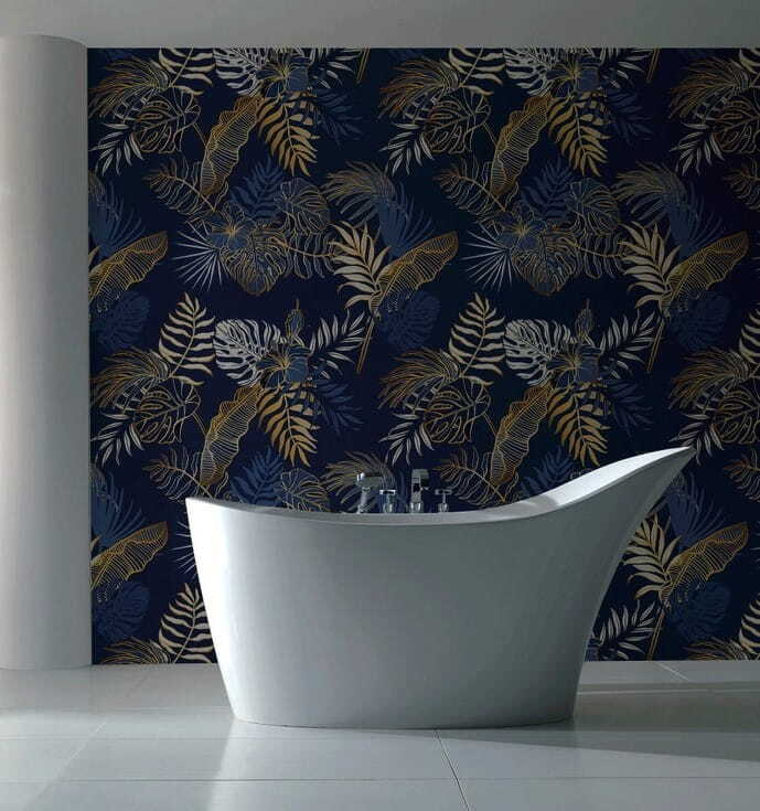 Levelek mintája kék háttéren u53271pit1m - Levelek mintája kék háttéren - tegory