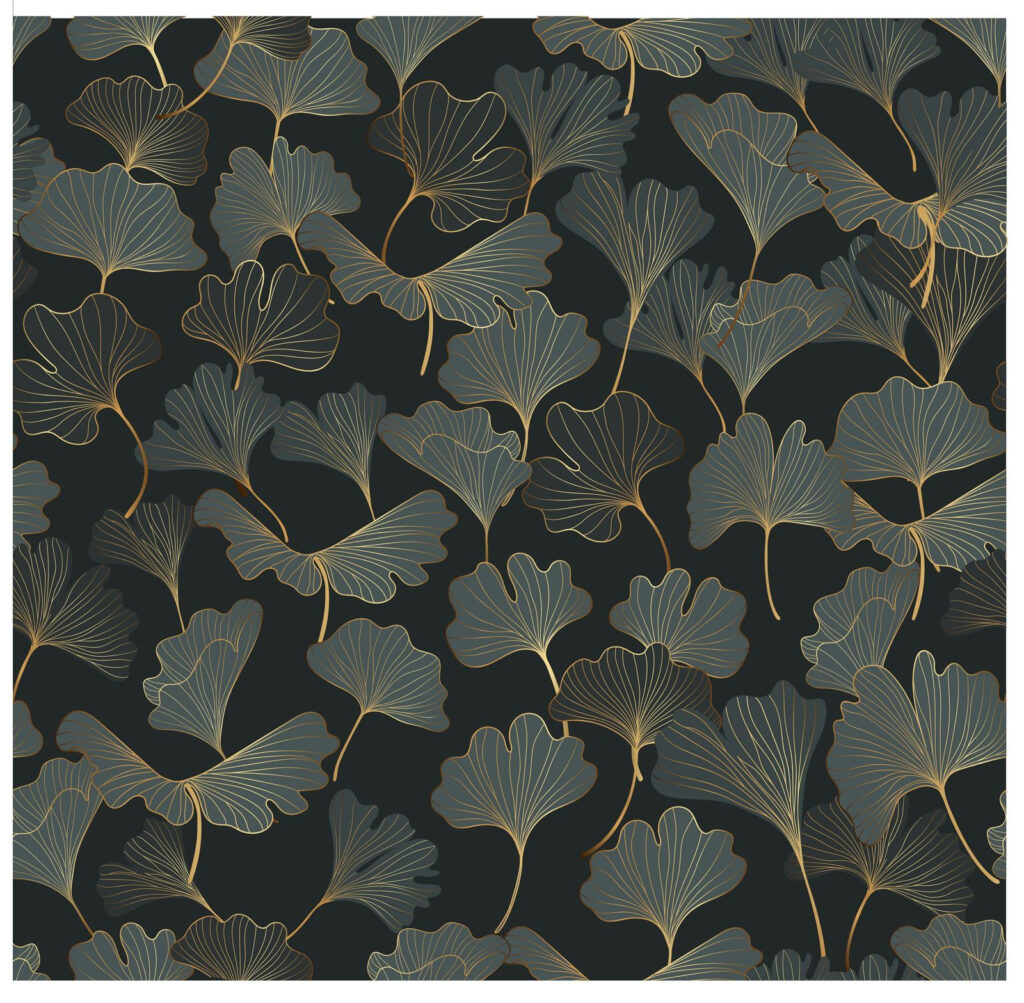 Pattern of leaves on a black background Pattern of leaves on a black background