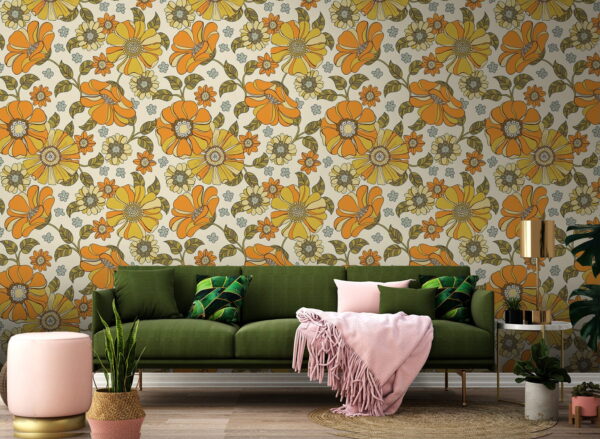 Fotótapéta Fotótapéta Virágok és levelek mintája (Cikkszám: u51623)