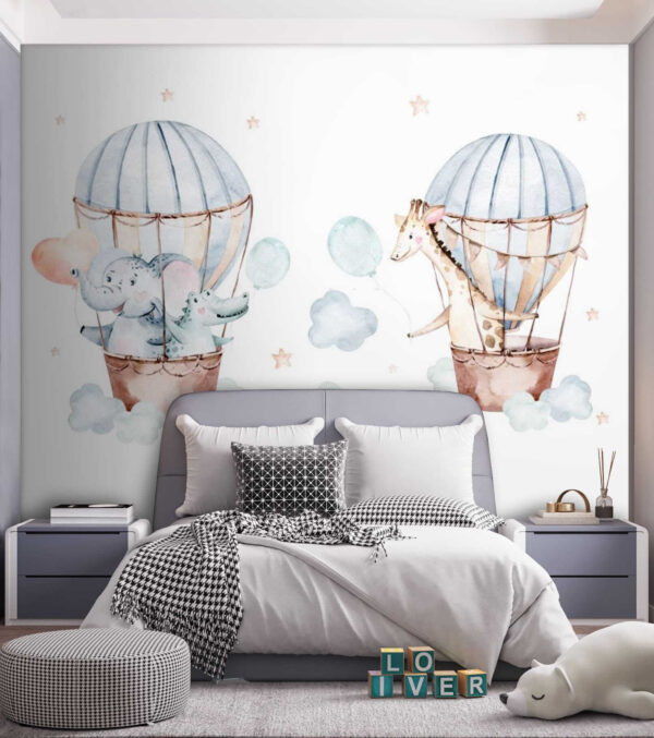 Fotótapéta Fotótapéta Pár állat hőlégballonokban (Cikkszám: u51420)