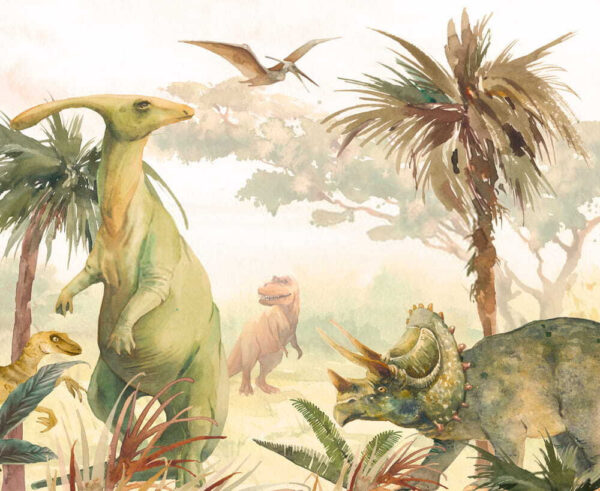 Dinoszauruszok csoportja az erdőben Dinoszauruszok csoportja az erdőben