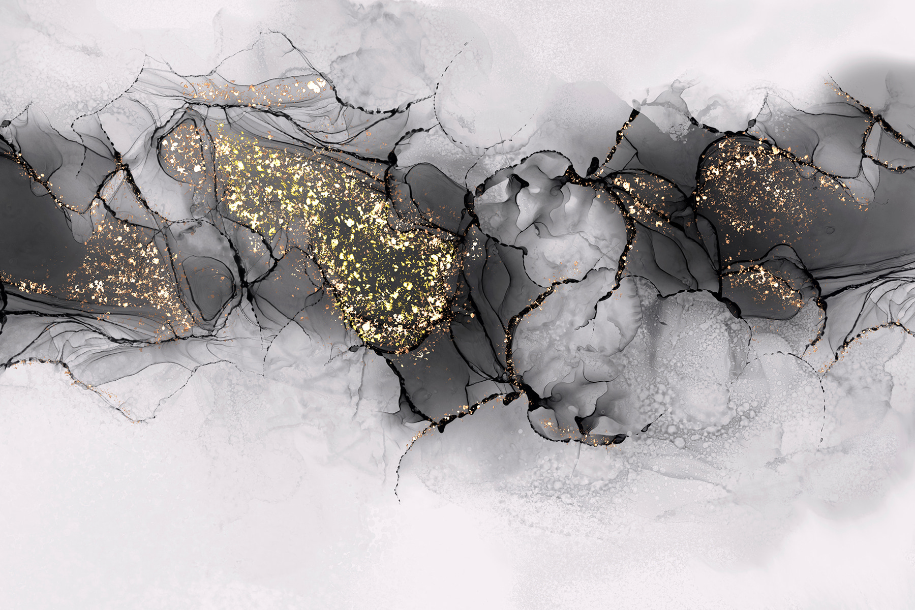 Elegant marbling with shimmering highlights