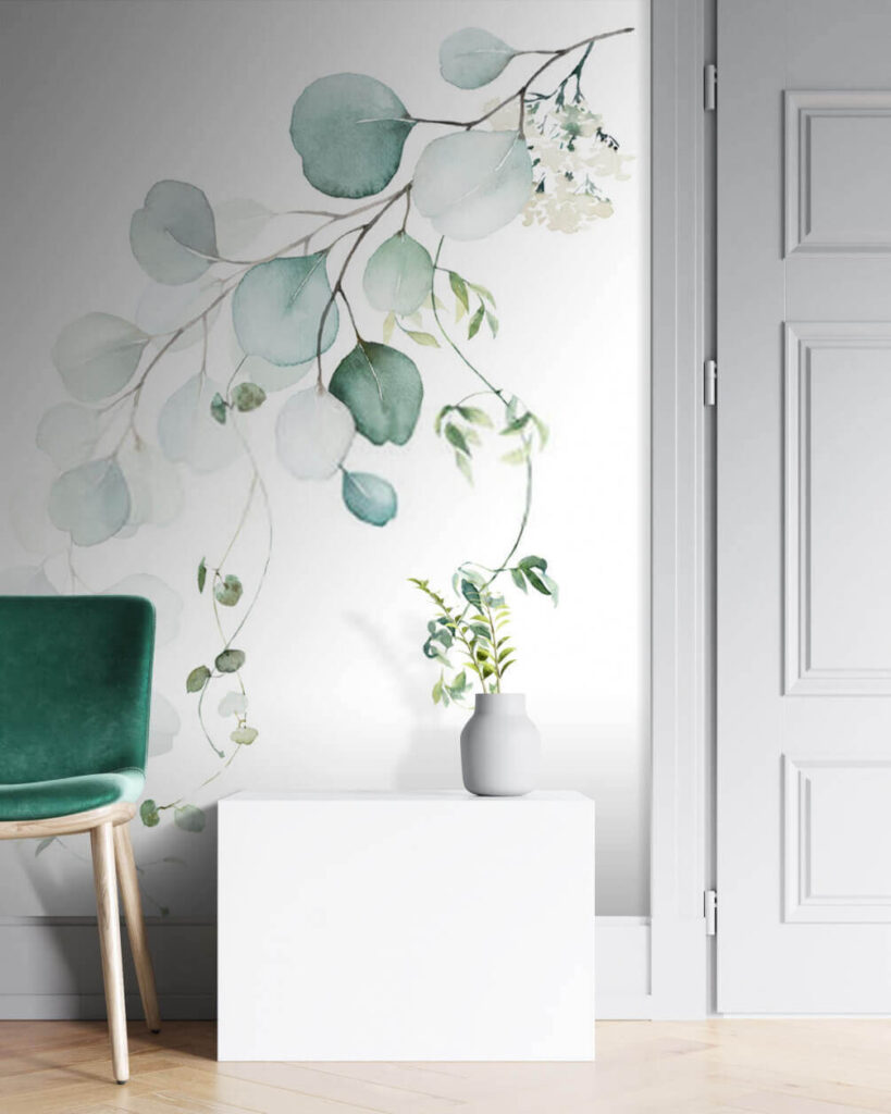 Watercolor of a branch with leaves Watercolor of a branch with leaves