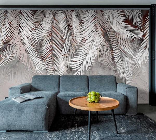 White feather on a gray surface