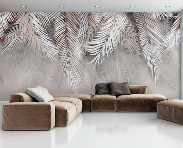 White feather on a gray surface