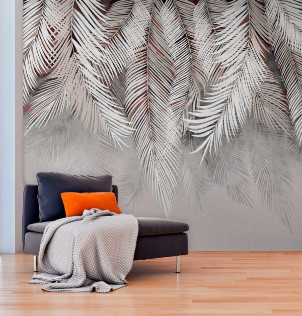 White feather on a gray surface