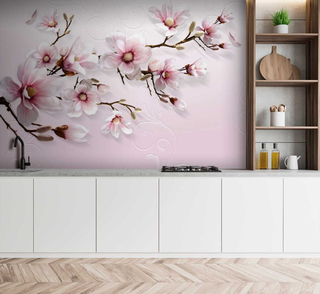 Delicate blossoms on soft pink backdrop Delicate blossoms on soft pink backdrop