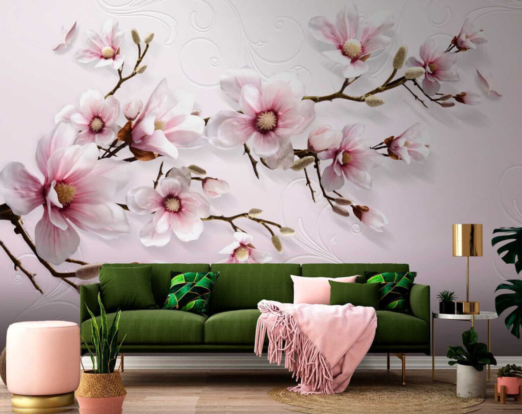 Delicate blossoms on soft pink backdrop Delicate blossoms on soft pink backdrop