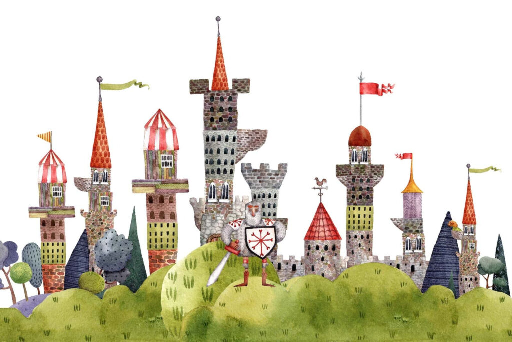 Akvarell festmény egy kastélyról Akvarell festmény egy kastélyról