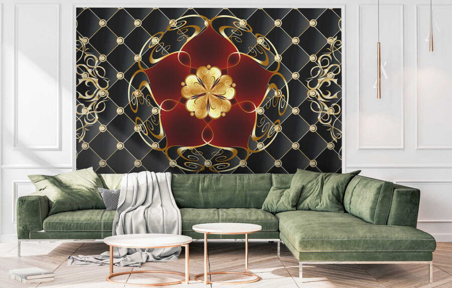 Elegáns virágos design fekete háttéren