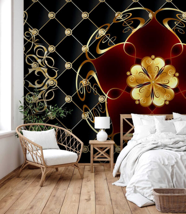 Elegáns virágos design fekete háttéren Elegáns virágos design fekete háttéren