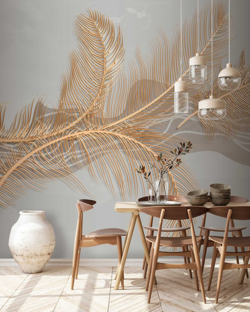 Elegant metallic feather illustration Elegant metallic feather illustration