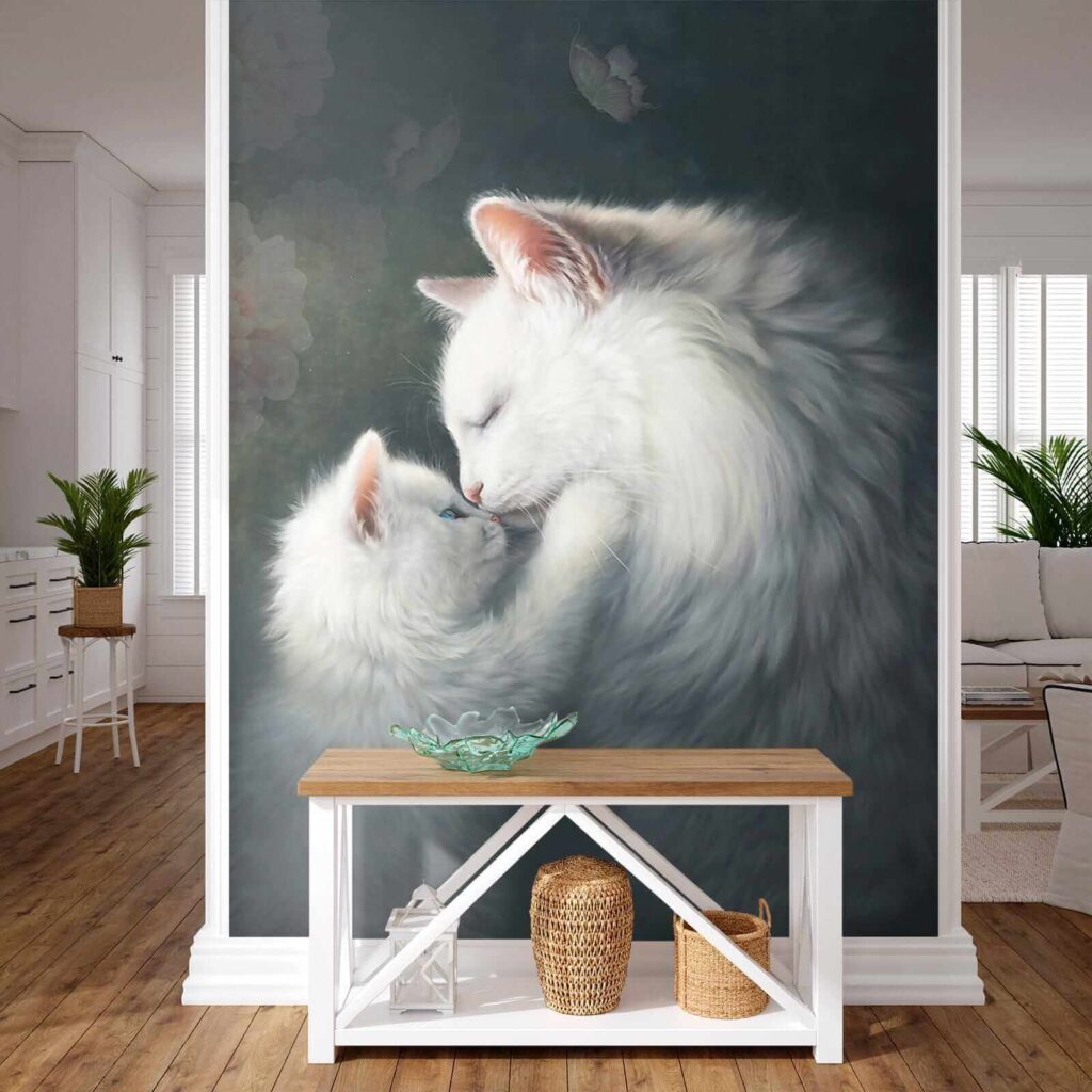 Cat and kitten kissing Cat and kitten kissing