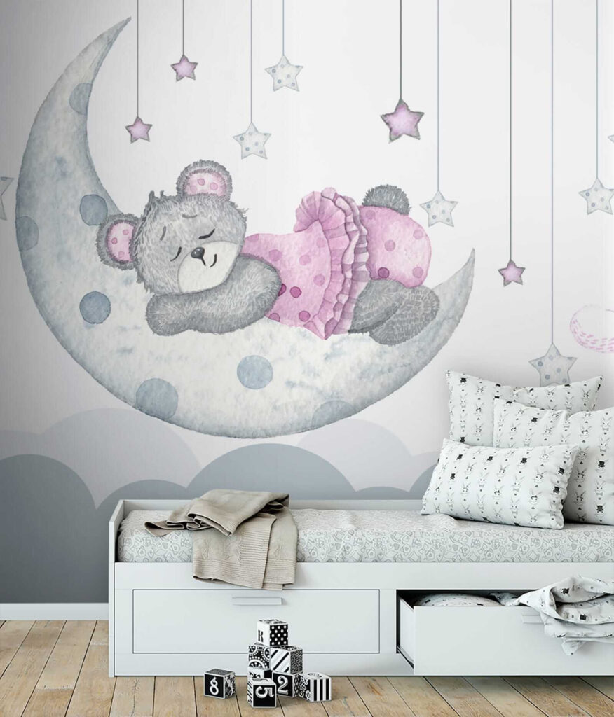 Teddy bear sleeping on the moon Teddy bear sleeping on the moon