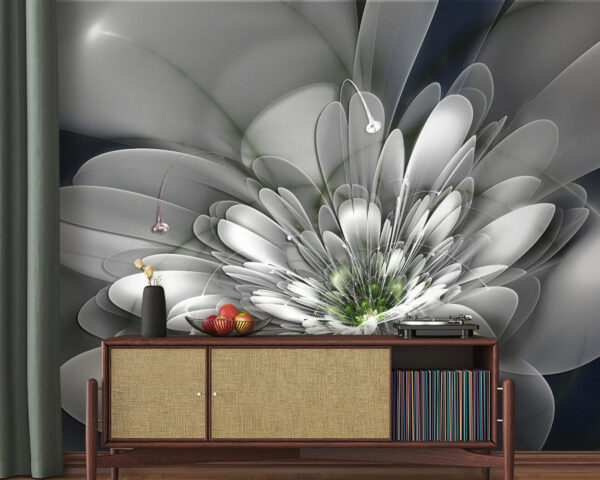 Fotótapéta Fotótapéta Fehér virág zöld középpel (Cikkszám: u36925)