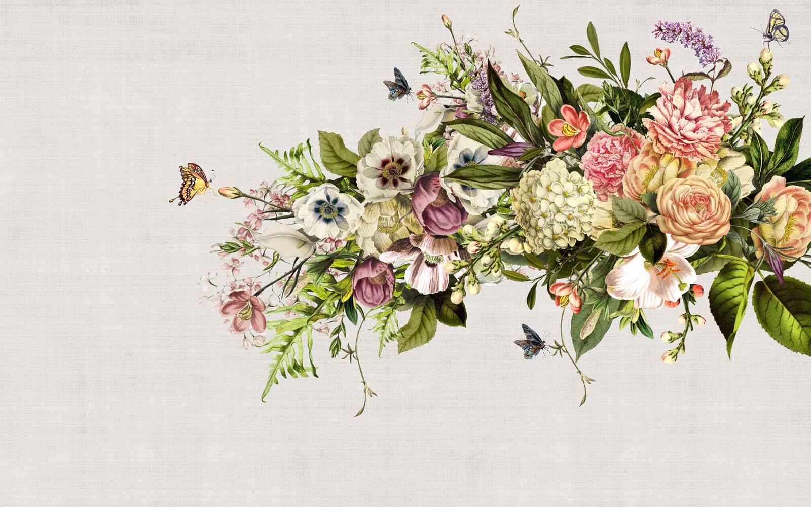 Pillangó repül egy csokor virág felett u34636p - Pillangó repül egy csokor virág felett - tegory