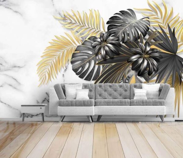 Fotótapéta Fotótapéta Elegáns lombozat márvány háttéren (Cikkszám: u32610)