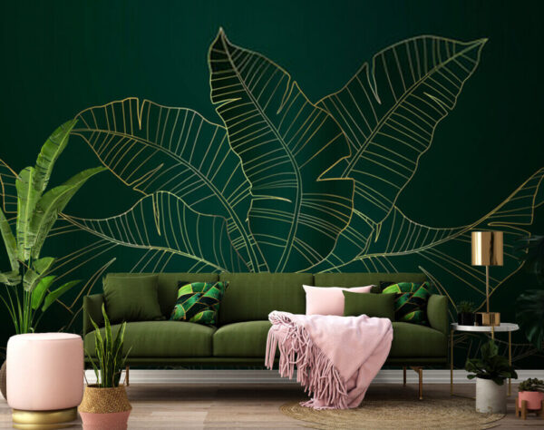 Fotótapéta Fotótapéta Elegáns levelek sötét háttéren (Cikkszám: u32469)