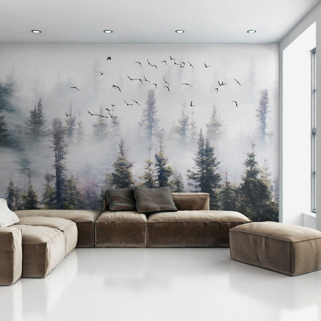 Birds flying in the sky over trees Birds flying in the sky over trees