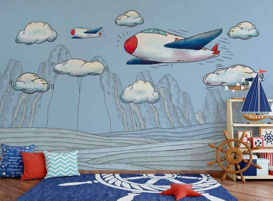 Rajzfilm repülőgépek repülnek a hegyek felett u28105pir1m - Rajzfilm repülőgépek repülnek a hegyek felett - tegory