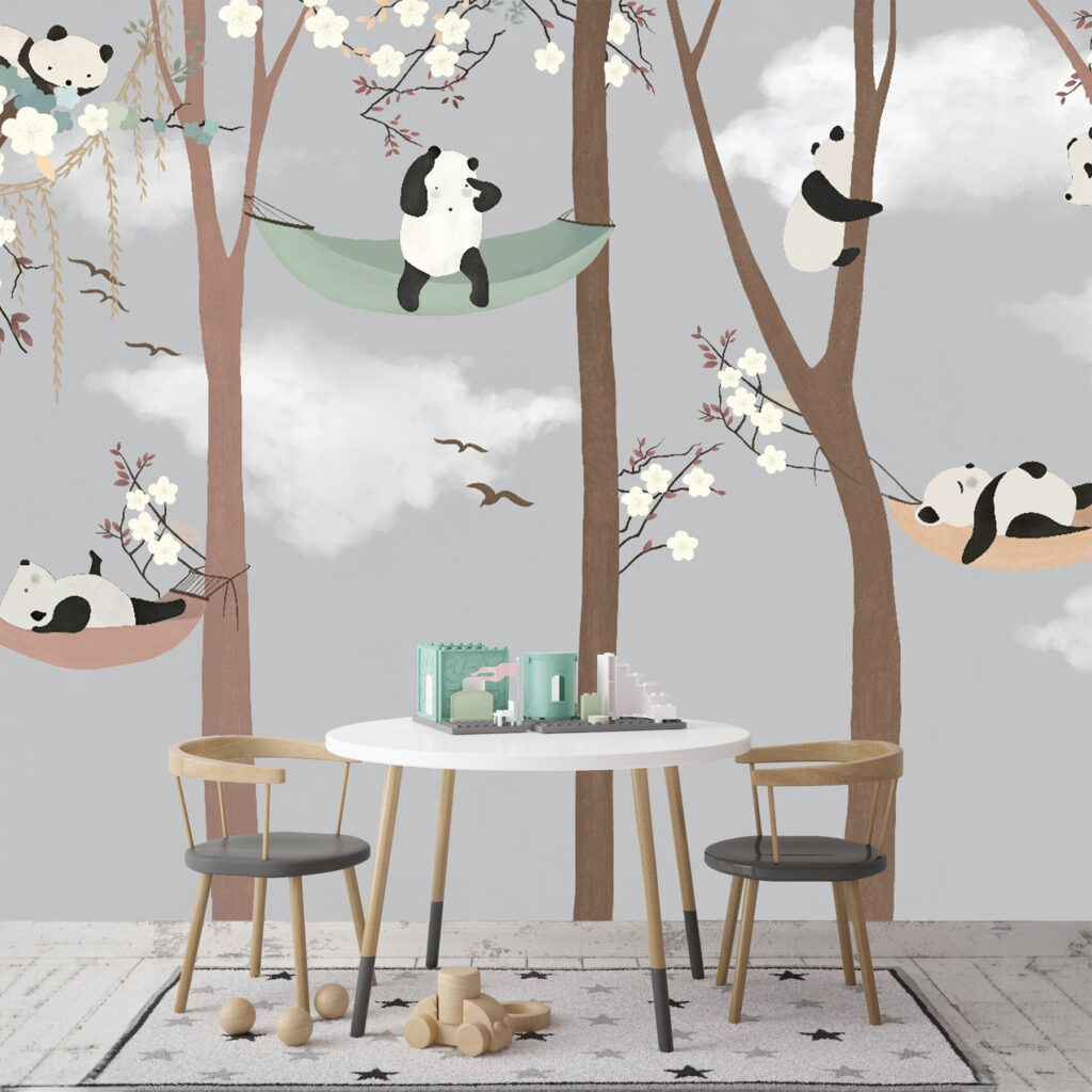 Pandas in hammocks in trees Pandas in hammocks in trees