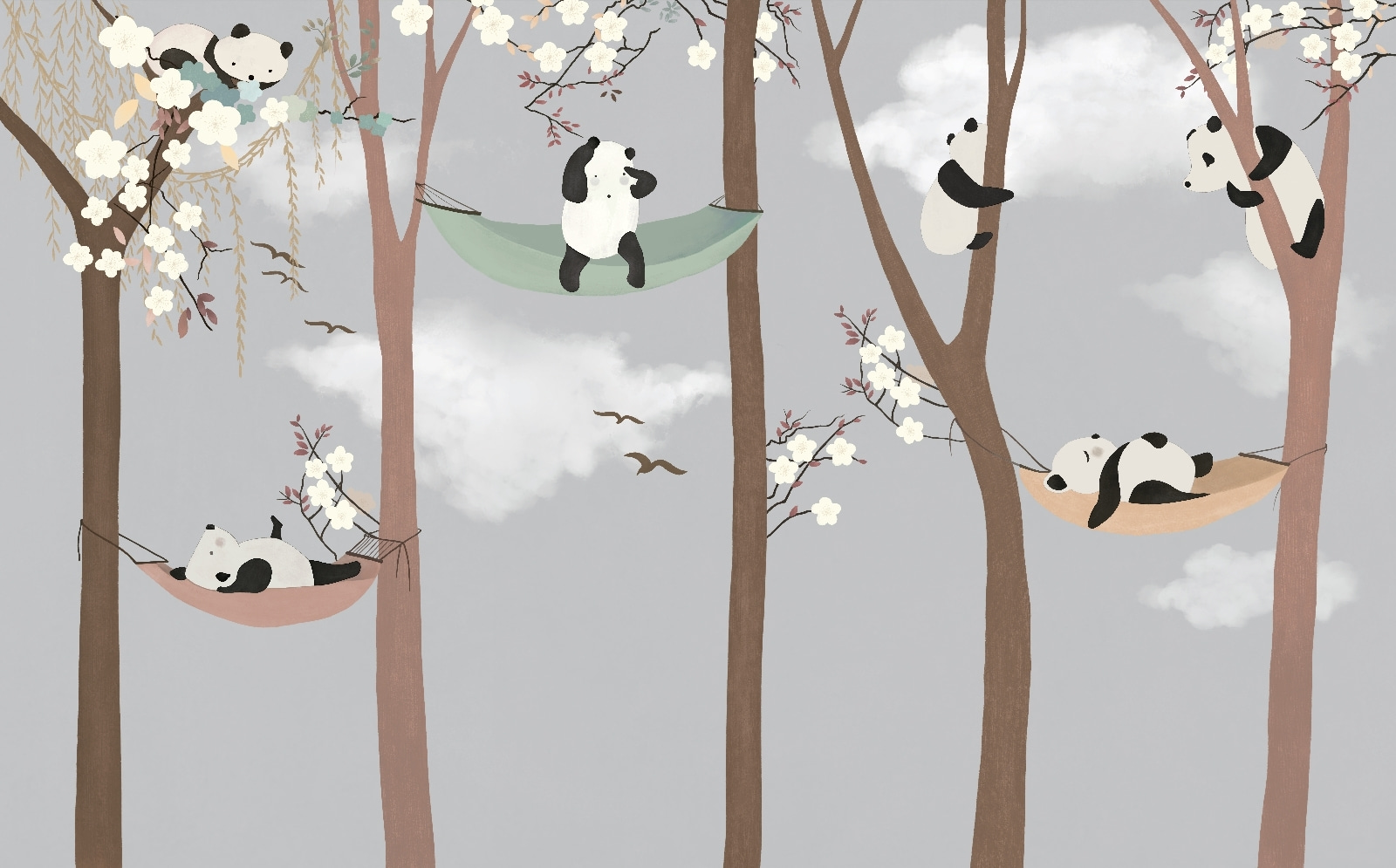 Pandas in hammocks in trees Pandas in hammocks in trees