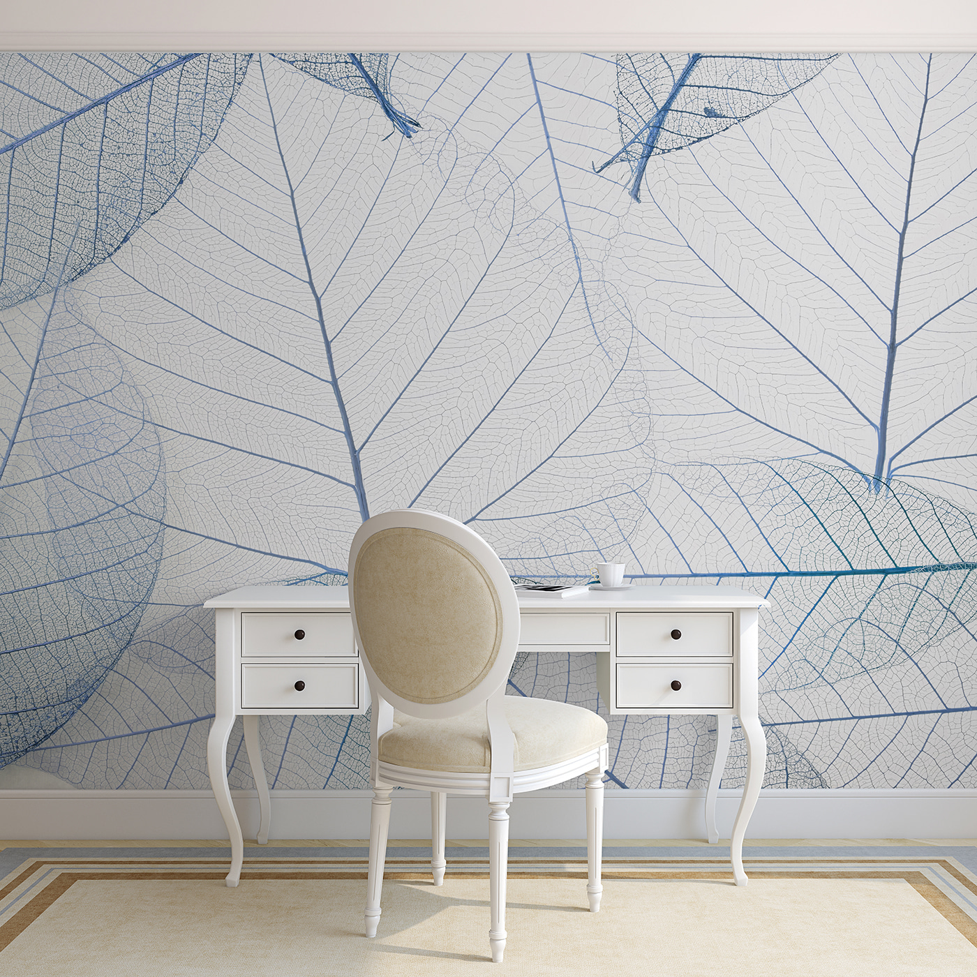 A group of blue leaves