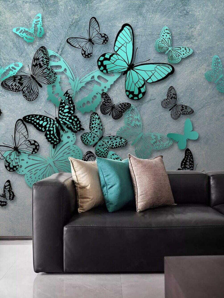 Group of butterflies on a wall