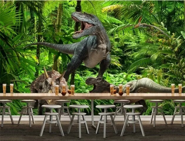 Dinoszauruszok csoportja az erdőben