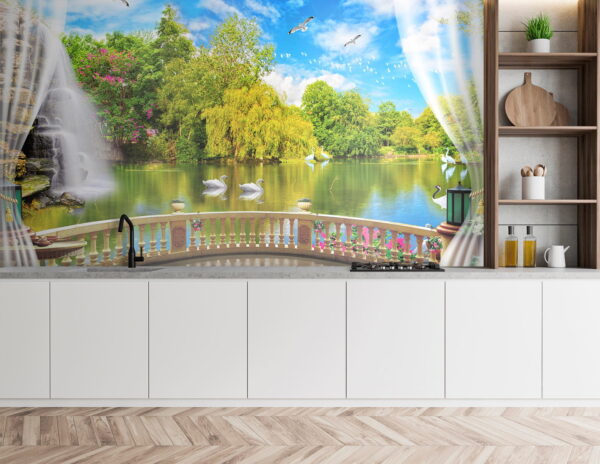 u18753pik4 600x464 - Kilátás egy tóra madarakkal és fákkal - tegory