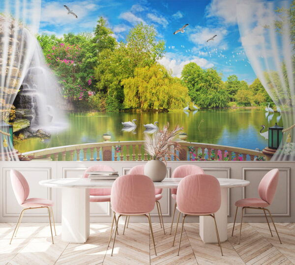 u18753pik1 600x540 - Kilátás egy tóra madarakkal és fákkal - tegory