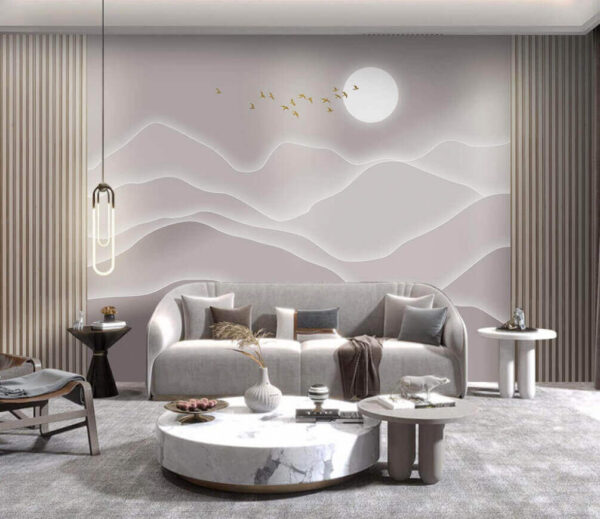 Fotótapéta Fotótapéta Madárcsoport repül a hegyek felett (Cikkszám: u18380)