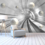 Fotótapéta Fehér golyók egy alagútban