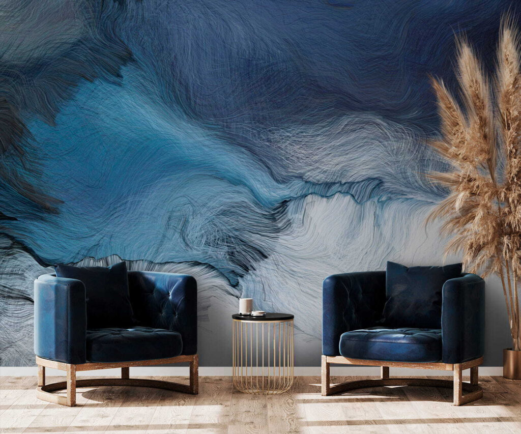 Blue and white painting