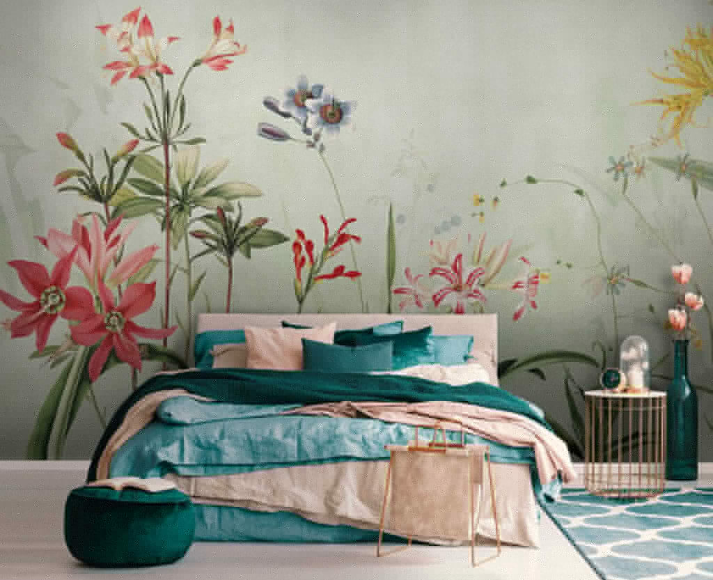 Vibrant flowers in soft green hues Vibrant flowers in soft green hues