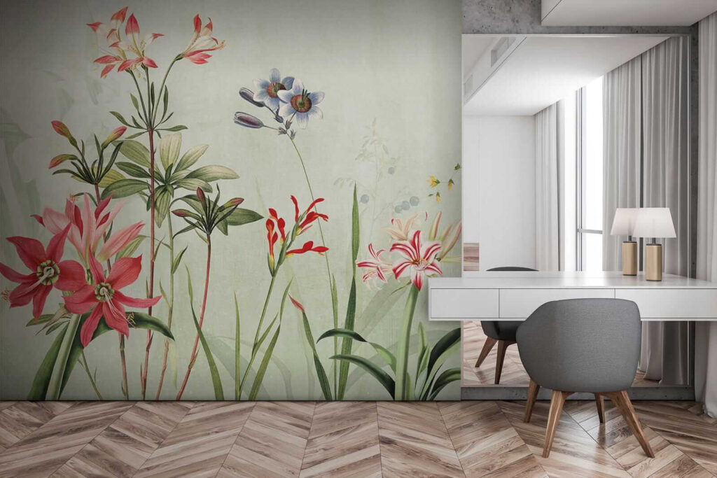 Vibrant flowers in soft green hues Vibrant flowers in soft green hues