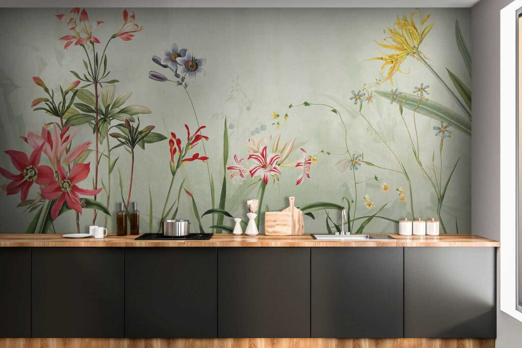 Vibrant flowers in soft green hues Vibrant flowers in soft green hues