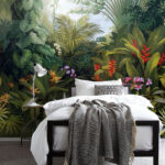 Fotótapéta Festmény egy erdő virágokkal