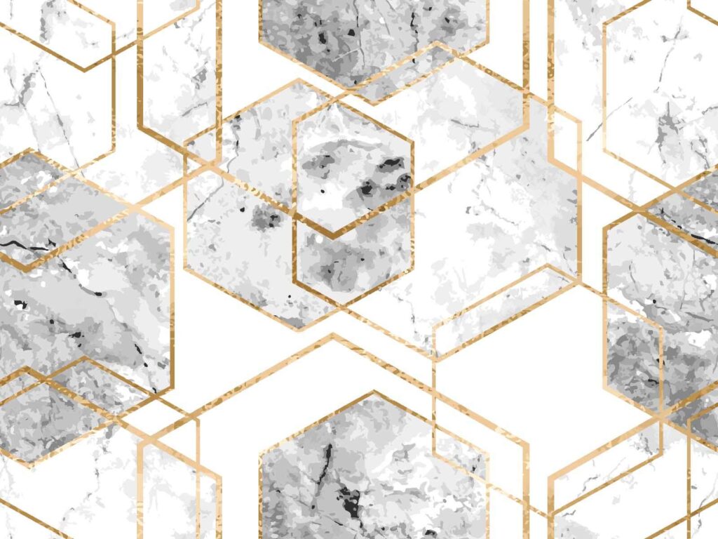 Elegáns hatszögletű márványmintás design. Elegáns hatszögletű márványmintás design.