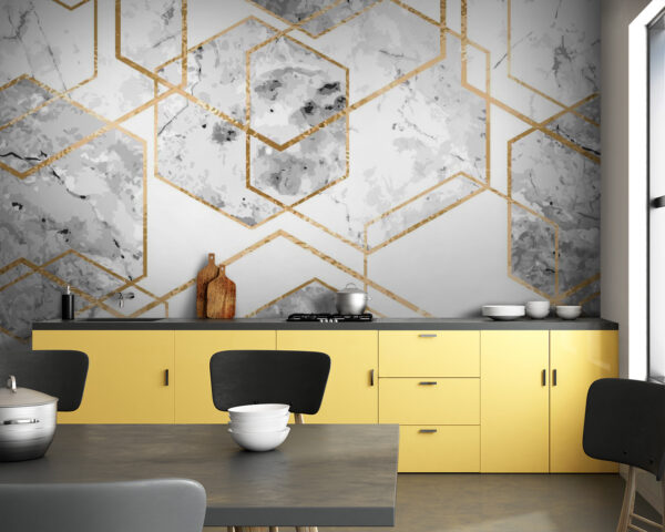 Elegáns hatszögletű márványmintás design. Elegáns hatszögletű márványmintás design.