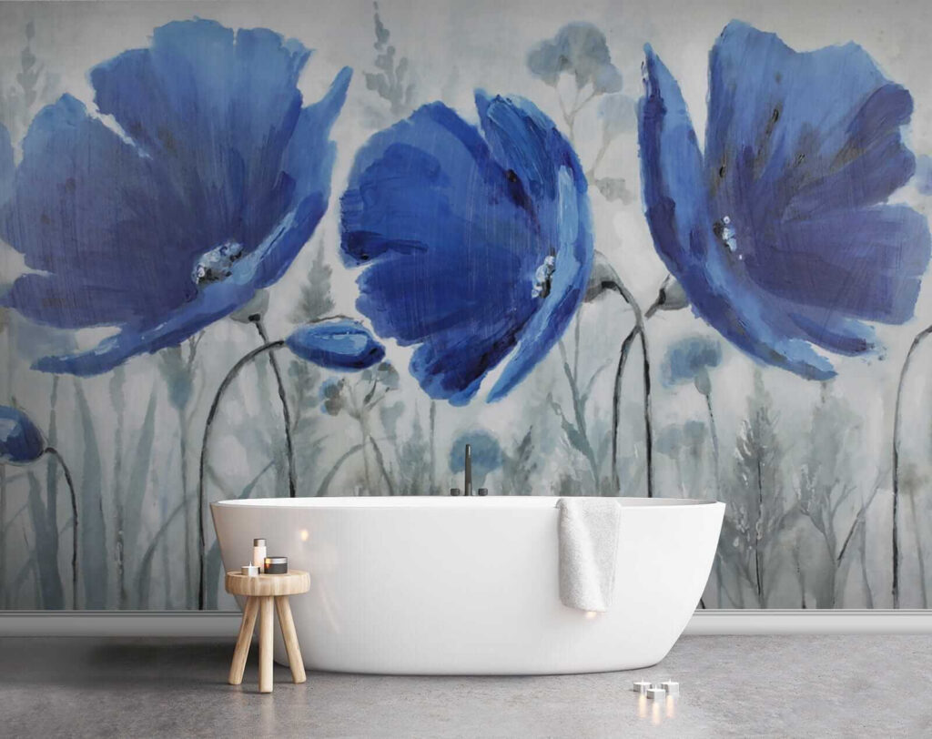 Painting of blue flowers Painting of blue flowers