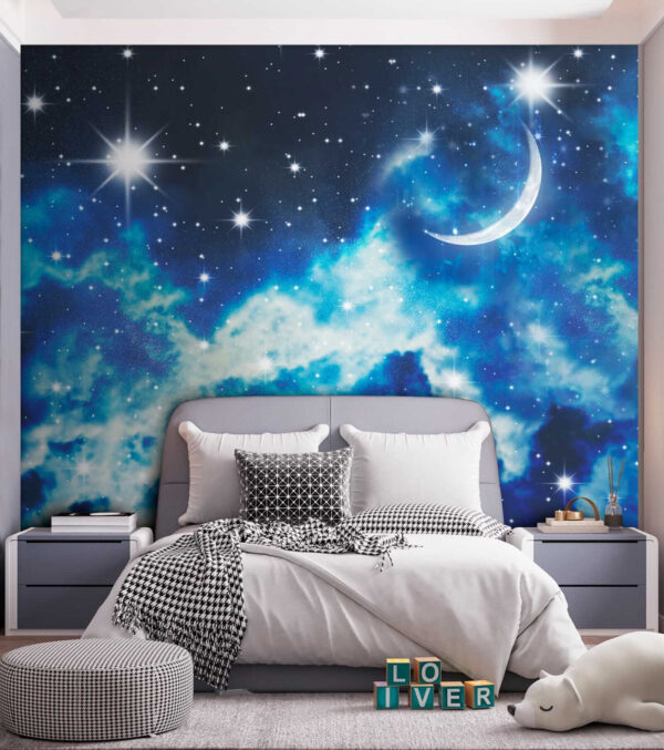 Moon and stars in the sky Moon and stars in the sky