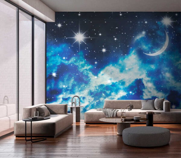 Moon and stars in the sky Moon and stars in the sky