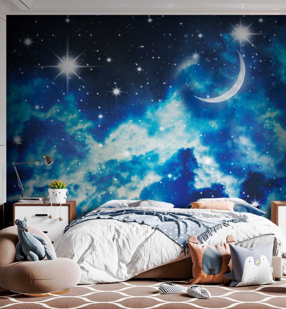 Moon and stars in the sky Moon and stars in the sky