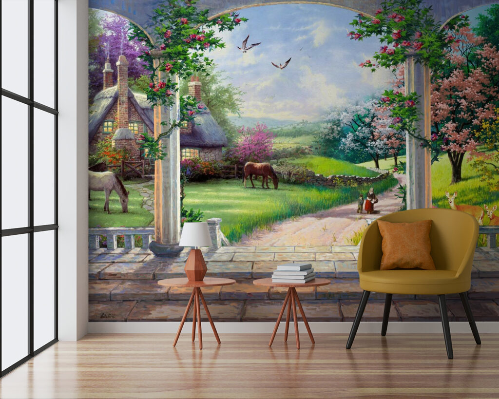 Festmény egy tájkép egy lóval és egy házzal u09760pig3 1024x819 - Festmény egy tájkép egy lóval és egy házzal - tegory