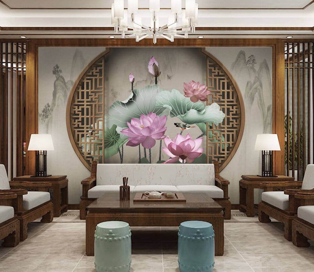 u11741pig1m - Tapéta rózsaszín virágokkal és levelekkel - tegory