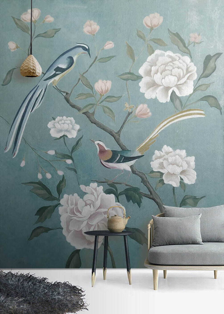 Festmény madarak egy ágon virágokkal u14296pig1 731x1024 - Festmény madarak egy ágon virágokkal - tegory