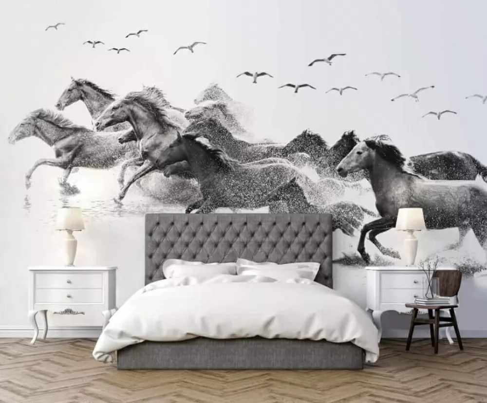 Egy csapat ló fut keresztül a vízen u14413pib1m - Egy csapat ló fut keresztül a vízen - tegory