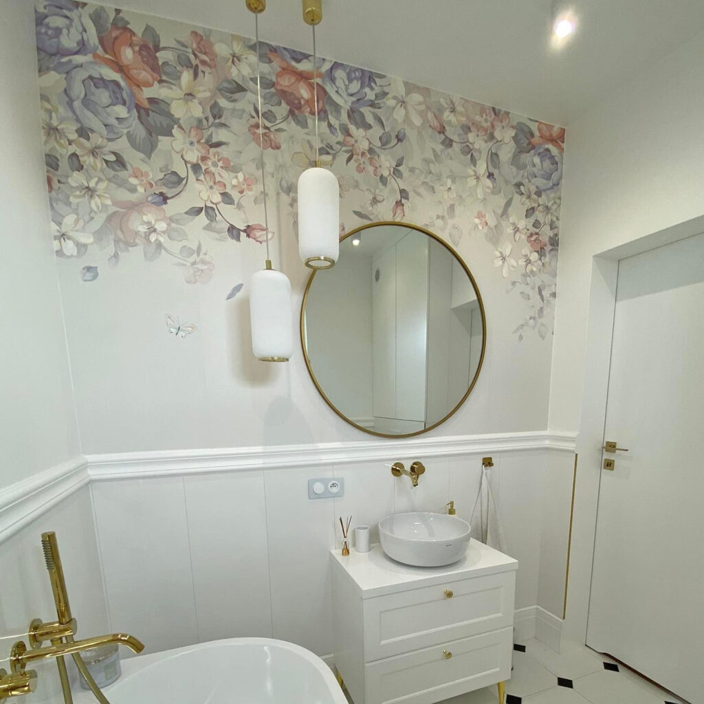 White background with flowers and butterflies White background with flowers and butterflies